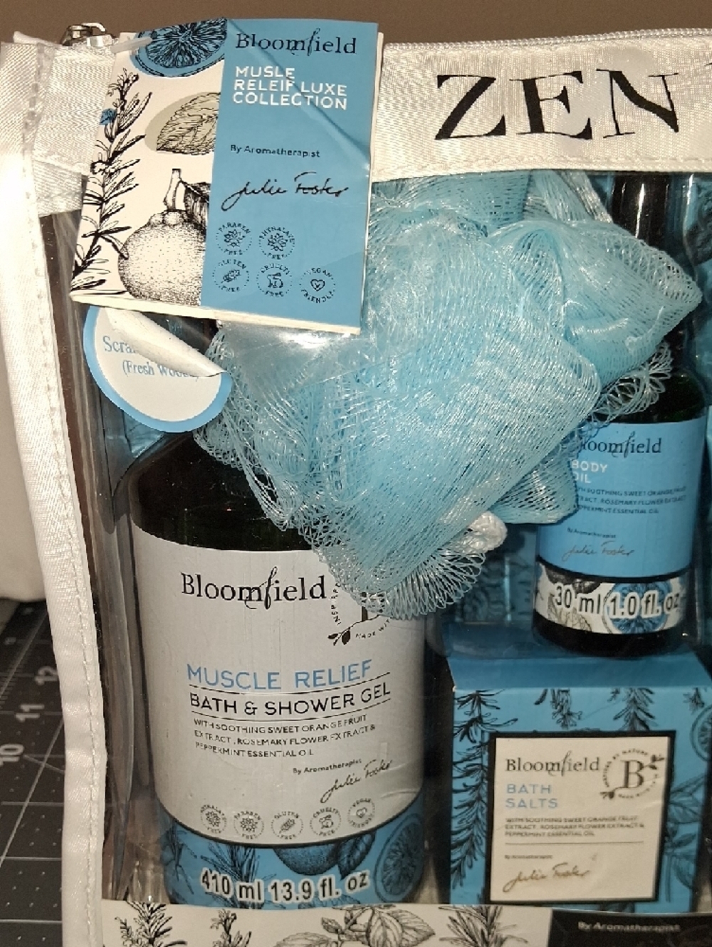 ZEN Within Bloomfield 7-Piece Bath & Body Set - Blue - Picture 2 of 5